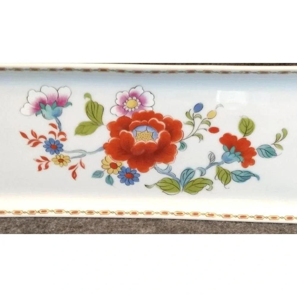 Limoges France Porcelain Vanity Tray LEC Chamart Handpainted Floral Trinket Dish